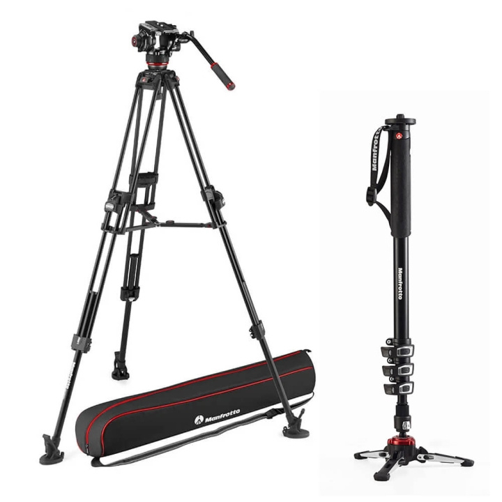 Manfrotto 645 Fast Video Head 504X Monopod Video Bundle ryhmässä KODINELEKTRONIIKKA / Valokuvat & Videot / Valokuvauslaitteet / Kolmijalka @ TP E-commerce Nordic AB (D18123)