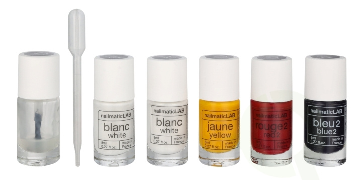 Nailmatic Nail Polish Set 52.5 ml Pastel - 5x Nail Polish 8ml/5x Mixing Base 2,5 ml/10 Pipettes/5 Labels/1 Booklet With 20 Recipes ryhmässä KAUNEUS JA TERVEYS / Manikyyri/Pedikyyri / Kynsilakka @ TP E-commerce Nordic AB (D18392)