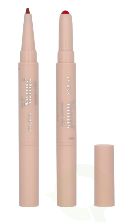 Pupa Milano Pupa Vamp! Creamy Duo Lip Pencil 1 g #010 True Red / Lipstick 0,8g / Pencil 0,2g ryhmässä KAUNEUS JA TERVEYS / Meikit / Huulet / Huulikynä @ TP E-commerce Nordic AB (D18400)