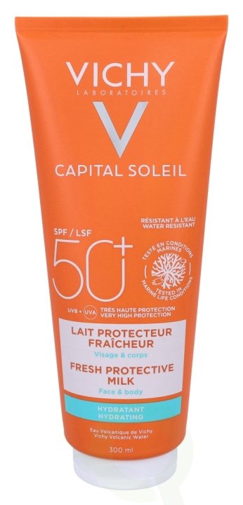 Vichy Capital Soleil Fresh Protective Milk SPF50+ 300 ml ryhmässä KAUNEUS JA TERVEYS / Ihonhoito / Rusketus / Aurinkosuoja @ TP E-commerce Nordic AB (D18437)