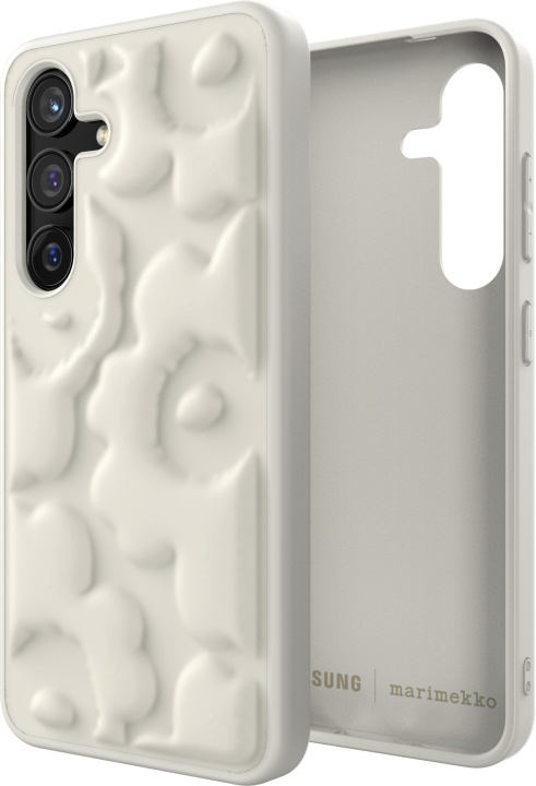 Samsung x Marimekko Embossed Case -suojakuori, Samsung Galaxy S24, beige ryhmässä ÄLYPUHELIMET JA TABLETIT / Puhelimen suojakotelo / Samsung @ TP E-commerce Nordic AB (D18542)