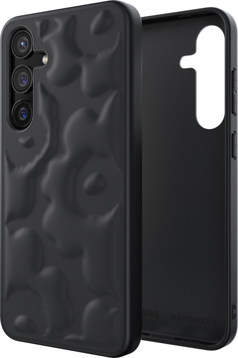 Samsung x Marimekko Embossed Case -suojakuori, Samsung Galaxy S24+, musta ryhmässä ÄLYPUHELIMET JA TABLETIT / Puhelimen suojakotelo / Samsung @ TP E-commerce Nordic AB (D18543)