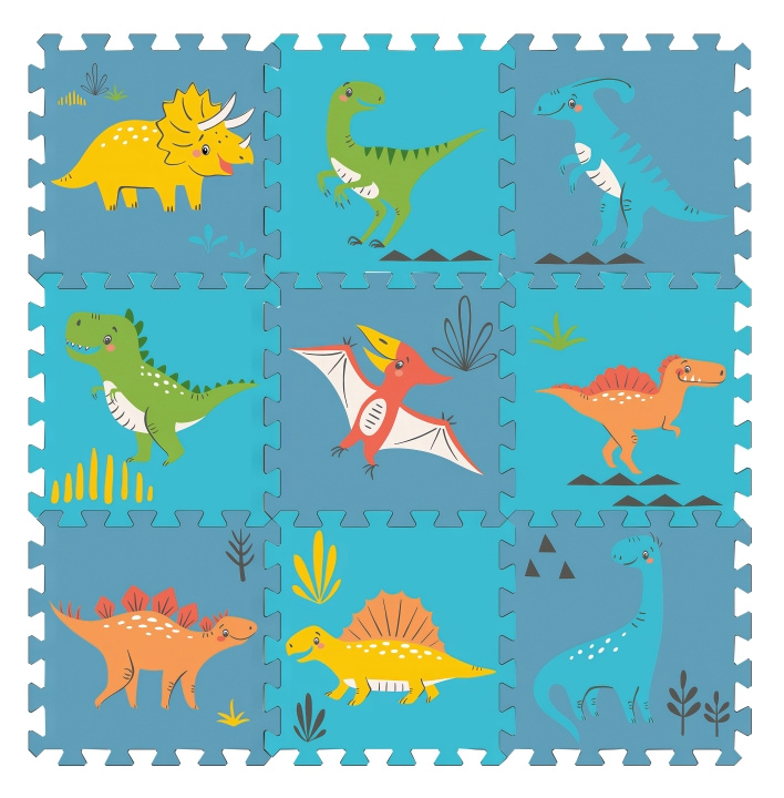 Magni Lattiapalapeli dino-lajilla, 9 vaahtomuovilaattaa - (5638) ryhmässä LELUT, TUOTTEET LAPSILLE JA VAUVOILLE / Leikkikalut, Askartelu &Pelit / Lasten palapeli @ TP E-commerce Nordic AB (D18710)