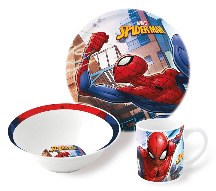 Marvel Stor - 3-osainen keraaminen lahjasetti - Hämähäkkimies (78365) ryhmässä LELUT, TUOTTEET LAPSILLE JA VAUVOILLE / Syö ja juo / Lasten astiat @ TP E-commerce Nordic AB (D18763)