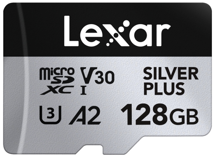 Lexar microSDXC Professional SILVER Plus UHS-I/U3/A2/4K R205/W150 (V30) - SILVER - 128GB ryhmässä KODINELEKTRONIIKKA / Tallennusvälineet / Muistikortit / SD/SDHC/SDXC @ TP E-commerce Nordic AB (D18778)