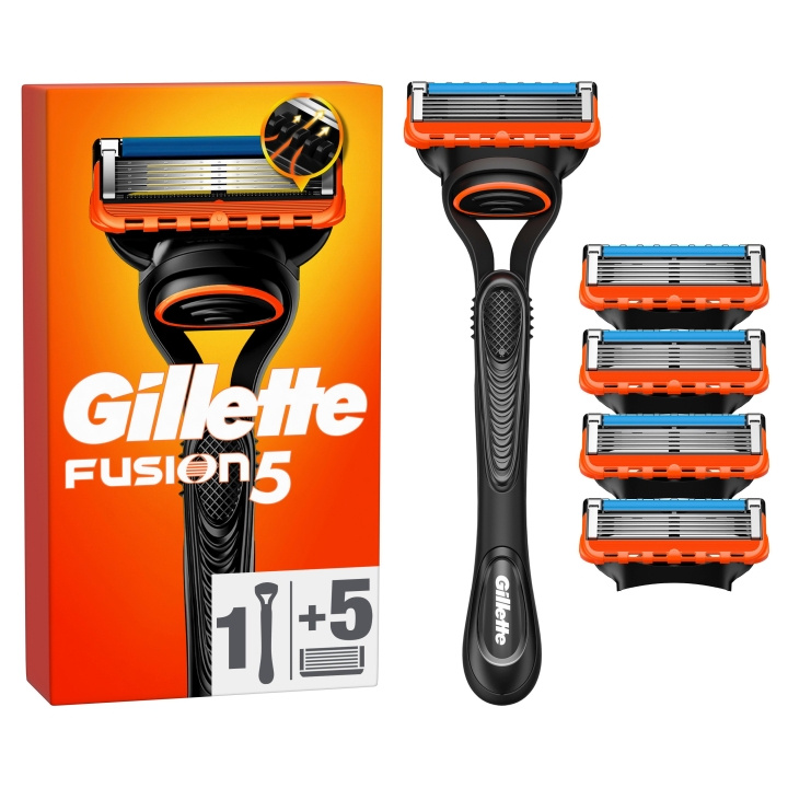Gillette Fusion5 partakone miehille - Oranssi/musta ryhmässä KAUNEUS JA TERVEYS / Hiukset &Stailaus / Sheivaus ja trimmaus / Partahöylät & Tarvikkeet @ TP E-commerce Nordic AB (D19008)