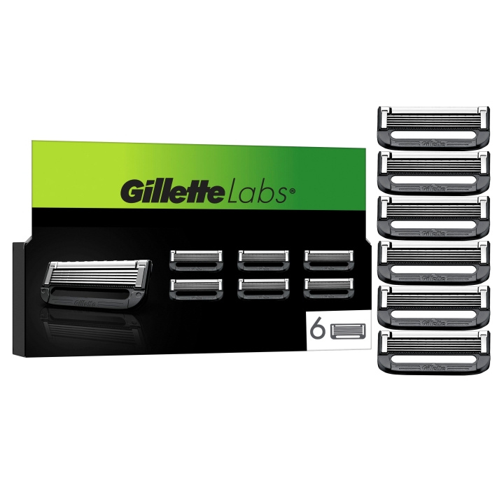 Gillette GilletteLabs Partakoneen terät - vihreä/musta - 6 kpl ryhmässä KAUNEUS JA TERVEYS / Hiukset &Stailaus / Sheivaus ja trimmaus / Partahöylät & Tarvikkeet @ TP E-commerce Nordic AB (D19010)