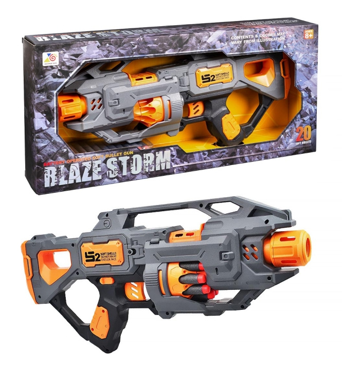 Gonher Blaze Storm paristokäyttöinen pehmeä luodikkopistooli (42070) ryhmässä LELUT, TUOTTEET LAPSILLE JA VAUVOILLE / Leikkikalut, Askartelu &Pelit / Toimintapeli @ TP E-commerce Nordic AB (D19017)