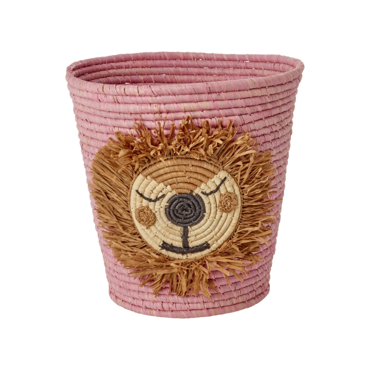 RICE Pyöreä Raffia kori leijonan pää - vaaleanpunainen ryhmässä LELUT, TUOTTEET LAPSILLE JA VAUVOILLE / Lastenhuone / Säilytys @ TP E-commerce Nordic AB (D19142)