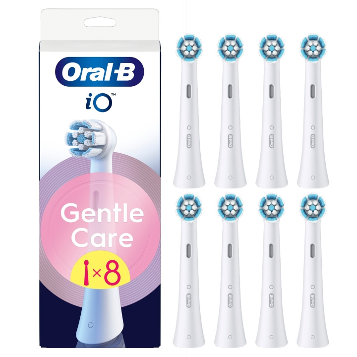 Oral B iO-sarjan Gentle Care -vaihtoharjanpäät - valkoinen - 8 kpl ryhmässä KAUNEUS JA TERVEYS / Suunhoito / Sähköhammasharjat Tarvikkeet @ TP E-commerce Nordic AB (D19193)