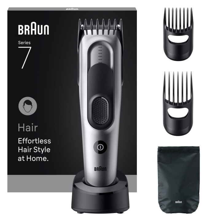 Braun Hiustenleikkuri sarja 7, +5 muotoilutyökalua, HC7590 - harmaa ryhmässä KAUNEUS JA TERVEYS / Hiukset &Stailaus / Sheivaus ja trimmaus / Hiustrimmerit @ TP E-commerce Nordic AB (D19195)