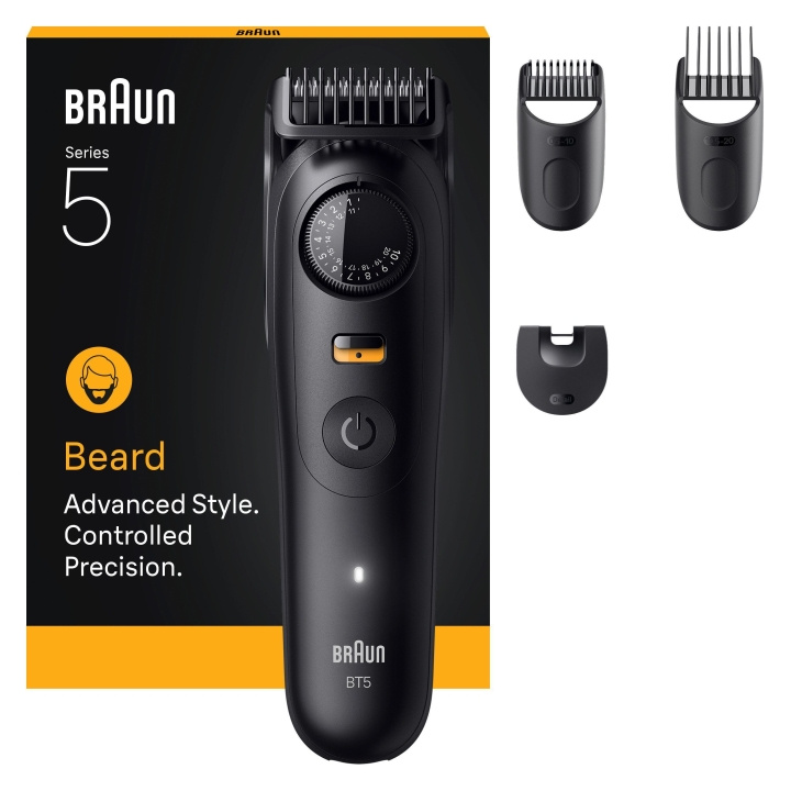 Braun Parranleikkuri sarja 5, +4 muotoilutyökalua, BT5520 - musta ryhmässä KAUNEUS JA TERVEYS / Hiukset &Stailaus / Sheivaus ja trimmaus / Partatrimmerit & Tarvikkeet @ TP E-commerce Nordic AB (D19197)