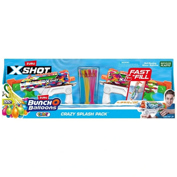 X-Shot X- SHOT - Nopeasti täytettävät vedellä täytettävät nahat - Hyper load 2kpl ja 100 hullua Bunch O ilmapalloa - (56569) ryhmässä LELUT, TUOTTEET LAPSILLE JA VAUVOILLE / Leikkikalut, Askartelu &Pelit / Toimintapeli @ TP E-commerce Nordic AB (D19426)