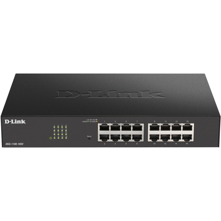 D-Link DGS-1100-16V2 16-port Smart Administrerbar Gigabit-Switch ryhmässä TIETOKOONET & TARVIKKEET / Verkko / Kytkimet @ TP E-commerce Nordic AB (D19679)