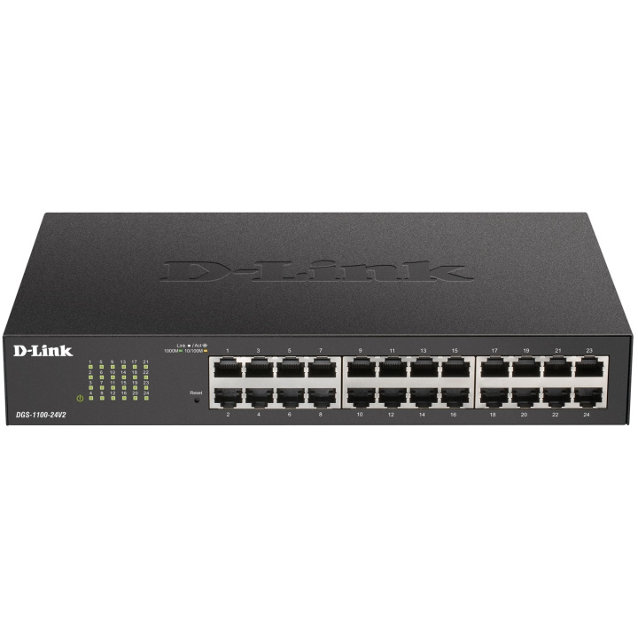 D-Link DGS-1100-24V2/E 24-port Smart Administrerbar Gigabit-Switch ryhmässä TIETOKOONET & TARVIKKEET / Verkko / Kytkimet @ TP E-commerce Nordic AB (D19680)