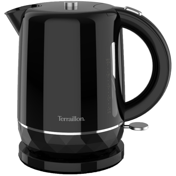 Terraillon Vattenkokare Diamond 1,5L 2200W svart ryhmässä KOTI, TALOUS JA PUUTARHA / Kodinkoneet / Vesi ja mehu / Vedenkeitin @ TP E-commerce Nordic AB (D19684)