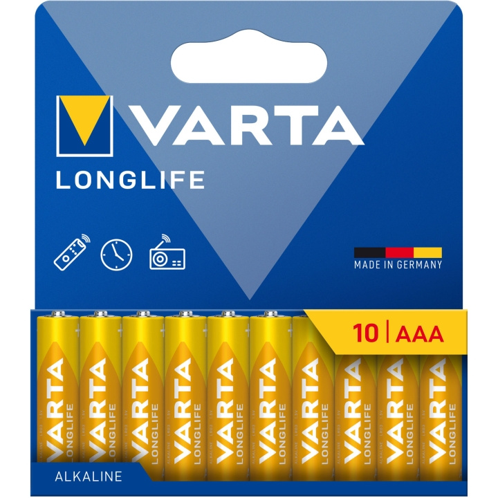 Varta Longlife AAA / LR03 Batteri 10-pack ryhmässä KODINELEKTRONIIKKA / Paristot & Laturit / Akut / AAA @ TP E-commerce Nordic AB (D19764)