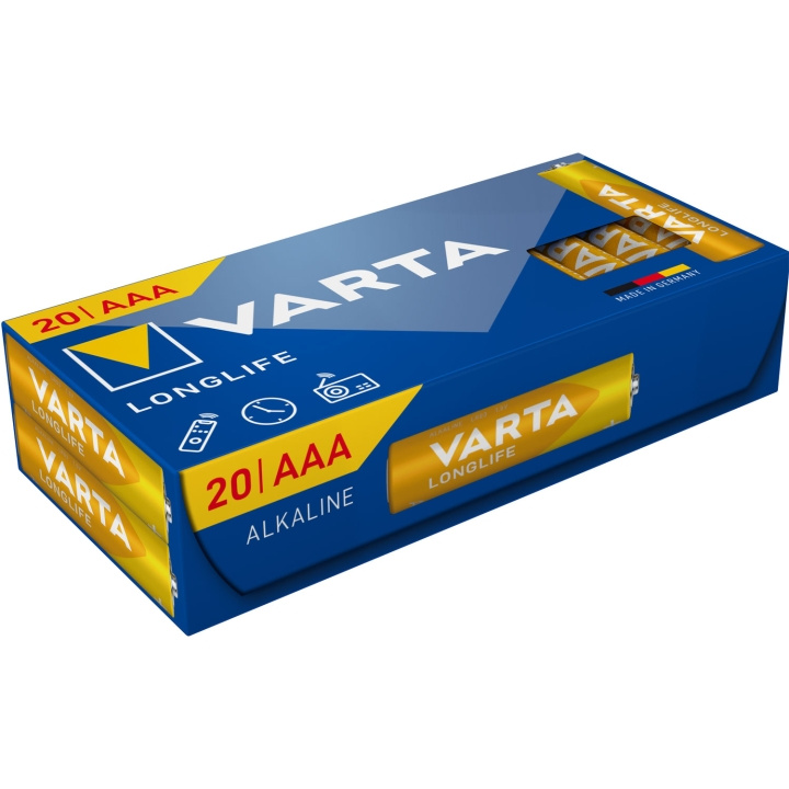 Varta Longlife AAA / LR03 Batteri 20-pack ryhmässä KODINELEKTRONIIKKA / Paristot & Laturit / Akut / AAA @ TP E-commerce Nordic AB (D19767)