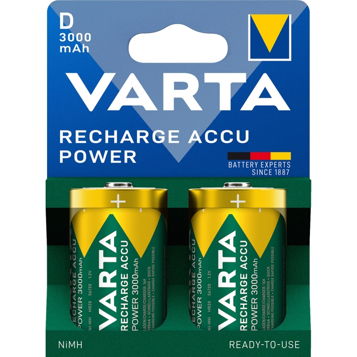 Varta Laddningsbart batteri D / LR20 3000 mAh 2-pack ryhmässä KODINELEKTRONIIKKA / Paristot & Laturit / Akut / Muut @ TP E-commerce Nordic AB (D19768)