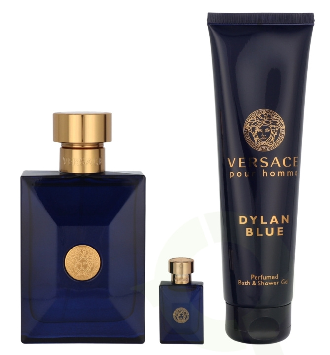 Versace Dylan Blue Giftset 255 ml Edt Spray 100ml/Bath & Shower Gel 150ml/Edt 5ml ryhmässä KAUNEUS JA TERVEYS / Lahjapakkaukset / Miesten lahjapakkaukset @ TP E-commerce Nordic AB (D19895)