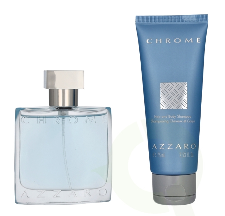 Azzaro Chrome Giftset 125 ml Edt Spray 50ml/Hair & Body Shampoo 75ml ryhmässä KAUNEUS JA TERVEYS / Lahjapakkaukset / Miesten lahjapakkaukset @ TP E-commerce Nordic AB (D20125)