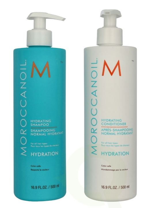 Moroccanoil Hydration Set 1000 ml Shampoo 500ml/Conditioner 500ml ryhmässä KAUNEUS JA TERVEYS / Lahjapakkaukset / Naisten lahjapakkaukset @ TP E-commerce Nordic AB (D20131)