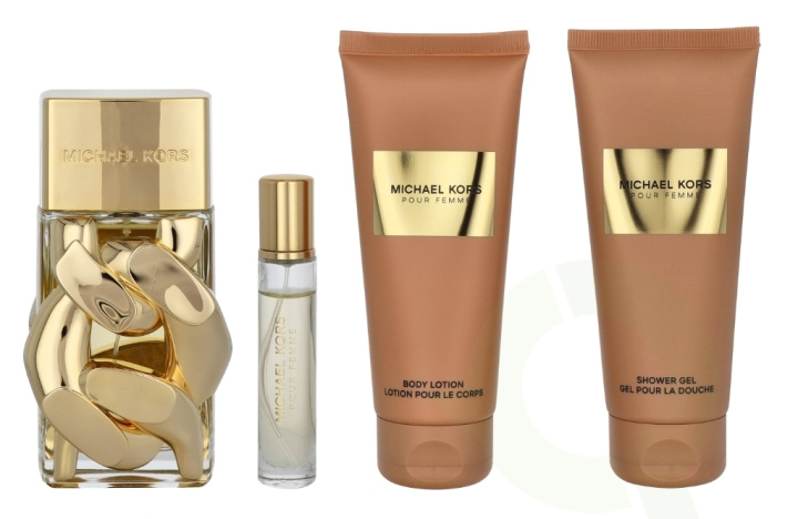 Michael Kors Pour Femme Giftset 310 ml Edp Spray 100ml/Shower Gel 100ml/Body Lotion 100ml/Edp Spray 10ml ryhmässä KAUNEUS JA TERVEYS / Lahjapakkaukset / Naisten lahjapakkaukset @ TP E-commerce Nordic AB (D20135)