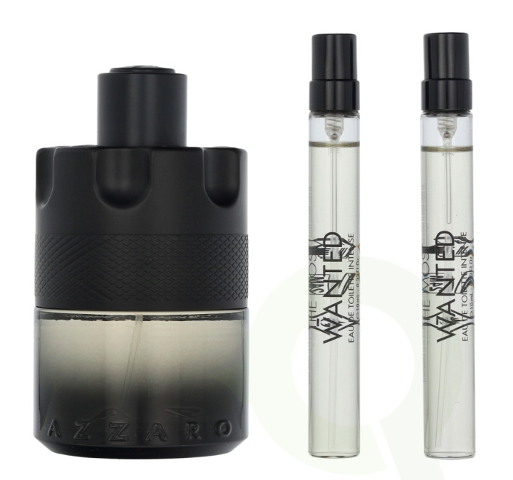 Azzaro The Most Wanted Intense Giftset 120 ml Edt Spray 100ml/2x Edt Spray 10ml ryhmässä KAUNEUS JA TERVEYS / Lahjapakkaukset / Miesten lahjapakkaukset @ TP E-commerce Nordic AB (D20145)