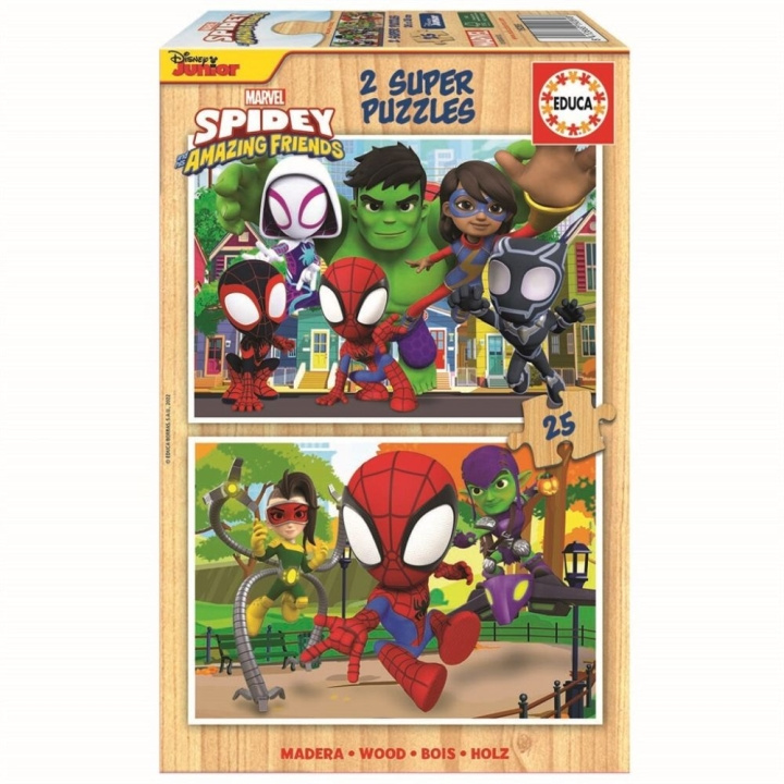 Educa 2x25 Spidey ja hänen uskomattomat ystävänsä puupalapelit (80-19289) ryhmässä LELUT, TUOTTEET LAPSILLE JA VAUVOILLE / Leikkikalut, Askartelu &Pelit / Lasten palapeli @ TP E-commerce Nordic AB (D20239)