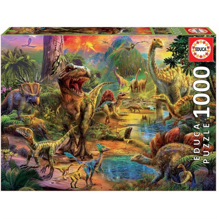 Educa Puzzle 1000 - Dinosaurusten maa (017655) ryhmässä URHEILU, VAPAA-AIKA JA HARRASTUS / Harrastus / Palapeli @ TP E-commerce Nordic AB (D20364)