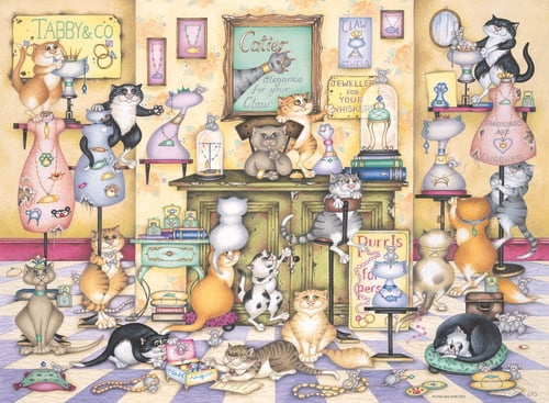 Ravensburger Crazy Cats Taby & Co. 500p (12001451) ryhmässä LELUT, TUOTTEET LAPSILLE JA VAUVOILLE / Leikkikalut, Askartelu &Pelit / Lasten palapeli @ TP E-commerce Nordic AB (D20435)