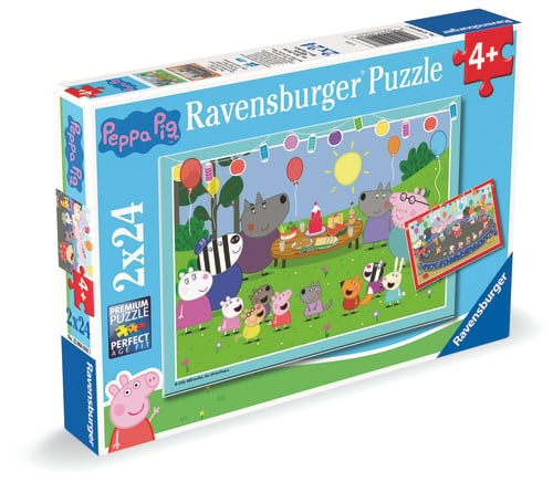 Ravensburger Peppa Pig 2x24p - (12004018) ryhmässä URHEILU, VAPAA-AIKA JA HARRASTUS / Harrastus / Palapeli @ TP E-commerce Nordic AB (D20443)