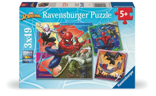 Ravensburger Marvel Spider Man 3x49p - (12004115) ryhmässä LELUT, TUOTTEET LAPSILLE JA VAUVOILLE / Leikkikalut, Askartelu &Pelit / Lasten palapeli @ TP E-commerce Nordic AB (D20457)