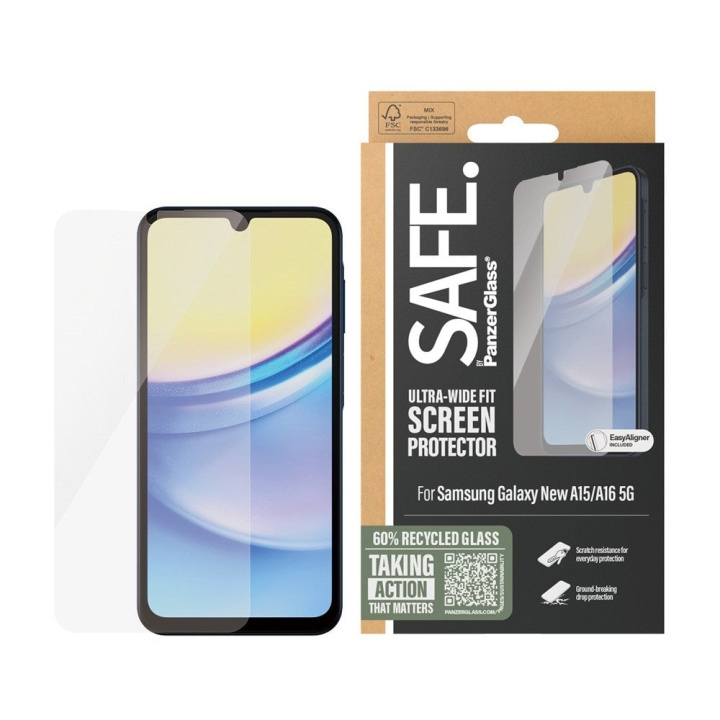 PanzerGlass SAFE by PanzerGlass - Näytönsuoja - Samsung New A15/A16 5G - Ultra-Wide Fit - Ultra-Wide Fit ryhmässä ÄLYPUHELIMET JA TABLETIT / Puhelimen suojakotelo / Samsung @ TP E-commerce Nordic AB (D20478)