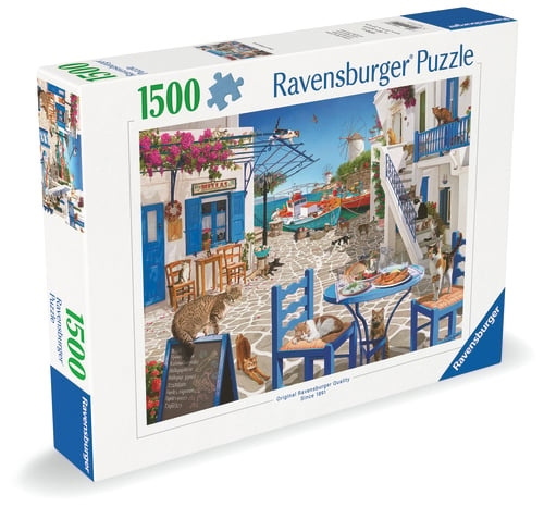 Ravensburger Mykonoksen kissat - 1500p (12001450) ryhmässä URHEILU, VAPAA-AIKA JA HARRASTUS / Harrastus / Palapeli @ TP E-commerce Nordic AB (D20565)