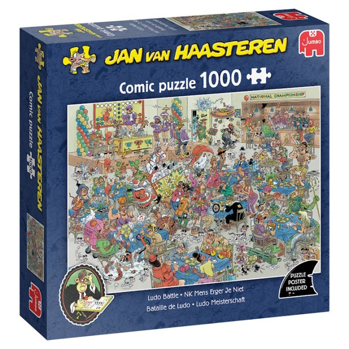 Jan van Haasteren Ludo Battle (1000 kpl) (1110100482) ryhmässä URHEILU, VAPAA-AIKA JA HARRASTUS / Harrastus / Palapeli @ TP E-commerce Nordic AB (D20577)
