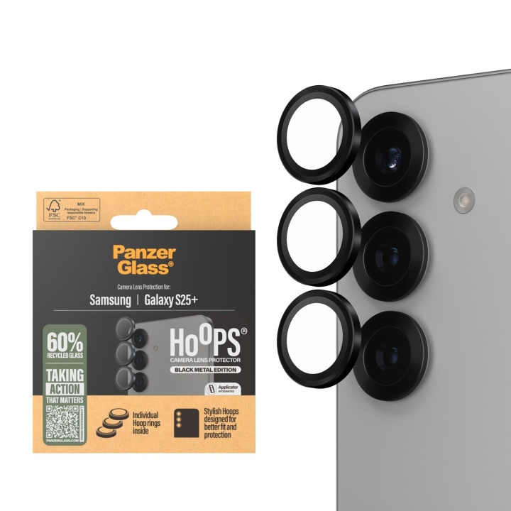 PanzerGlass Hoops-linssisuoja Galaxy S25 Plus, musta ryhmässä ÄLYPUHELIMET JA TABLETIT / Puhelimen suojakotelo / Samsung @ TP E-commerce Nordic AB (D20643)