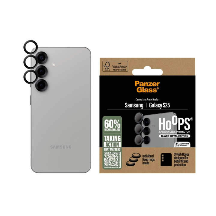 Panzer Lasi - Silmukat Linssi Suoja Galaxy S25, musta ryhmässä ÄLYPUHELIMET JA TABLETIT / Puhelimen suojakotelo / Samsung @ TP E-commerce Nordic AB (D20644)