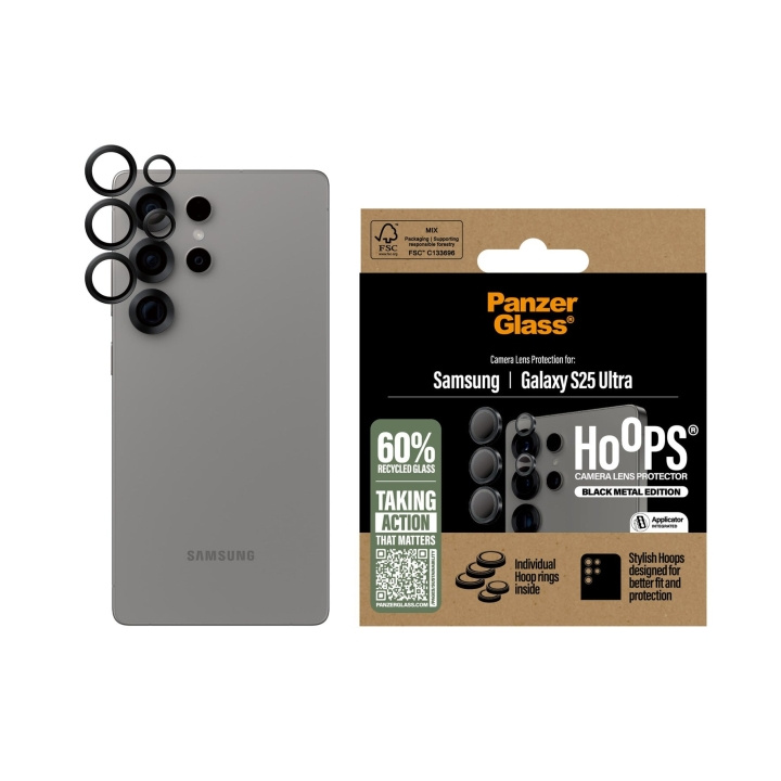 Panzer Lasi - Silmukat Linssi Suoja Galaxy S25 Ultra, musta ryhmässä ÄLYPUHELIMET JA TABLETIT / Puhelimen suojakotelo / Samsung @ TP E-commerce Nordic AB (D20645)