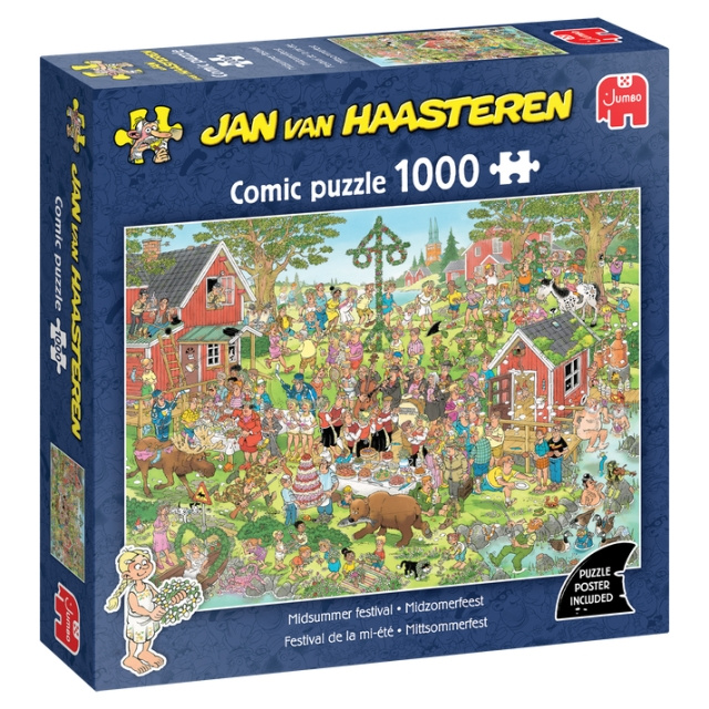 Jan van Haasteren Juhannusjuhla (1000 kpl) (JUM0029) ryhmässä URHEILU, VAPAA-AIKA JA HARRASTUS / Harrastus / Palapeli @ TP E-commerce Nordic AB (D20649)