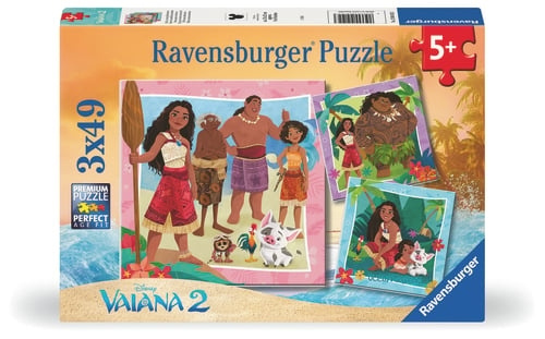 Ravensburger Disney Vaiana 2 3x49p - (12004102) ryhmässä LELUT, TUOTTEET LAPSILLE JA VAUVOILLE / Leikkikalut, Askartelu &Pelit / Lasten palapeli @ TP E-commerce Nordic AB (D20819)