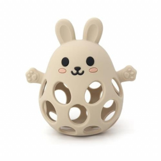 Magni Pupupallo, jossa on pupu, LFGB-silikonia, beige - (5731)