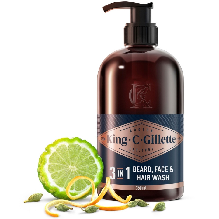 King C. Gillette 3in1 Beard, Face & Hair Wash ryhmässä KAUNEUS JA TERVEYS / Ihonhoito / Kehon hoito / Kylpy- ja suihkugeelit @ TP E-commerce Nordic AB (D20988)