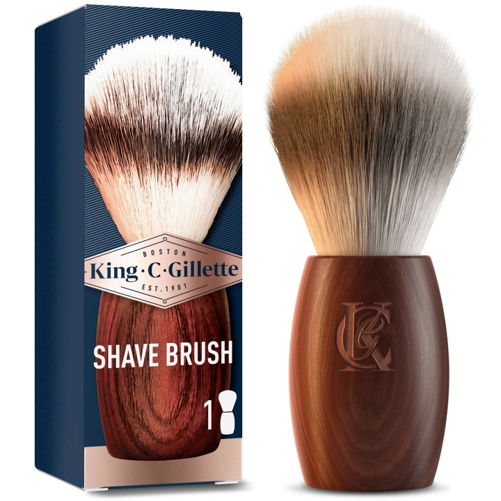 King C. Gillette Shaving Brush - Rakborste med trähandtag ryhmässä KAUNEUS JA TERVEYS / Hiukset &Stailaus / Sheivaus ja trimmaus / Partahöylät & Tarvikkeet @ TP E-commerce Nordic AB (D20996)
