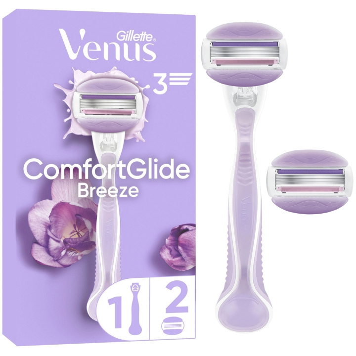 Gillette Rakhyvel Comfortglide Breeze + 2st rakblad ryhmässä KAUNEUS JA TERVEYS / Hiukset &Stailaus / Sheivaus ja trimmaus / Partahöylät & Tarvikkeet @ TP E-commerce Nordic AB (D20997)