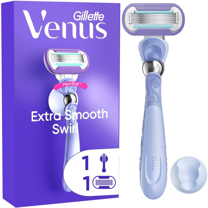 Gillette Rakhyvel Extra Smooth Swirl + 1st rakblad ryhmässä KAUNEUS JA TERVEYS / Hiukset &Stailaus / Sheivaus ja trimmaus / Partahöylät & Tarvikkeet @ TP E-commerce Nordic AB (D20998)