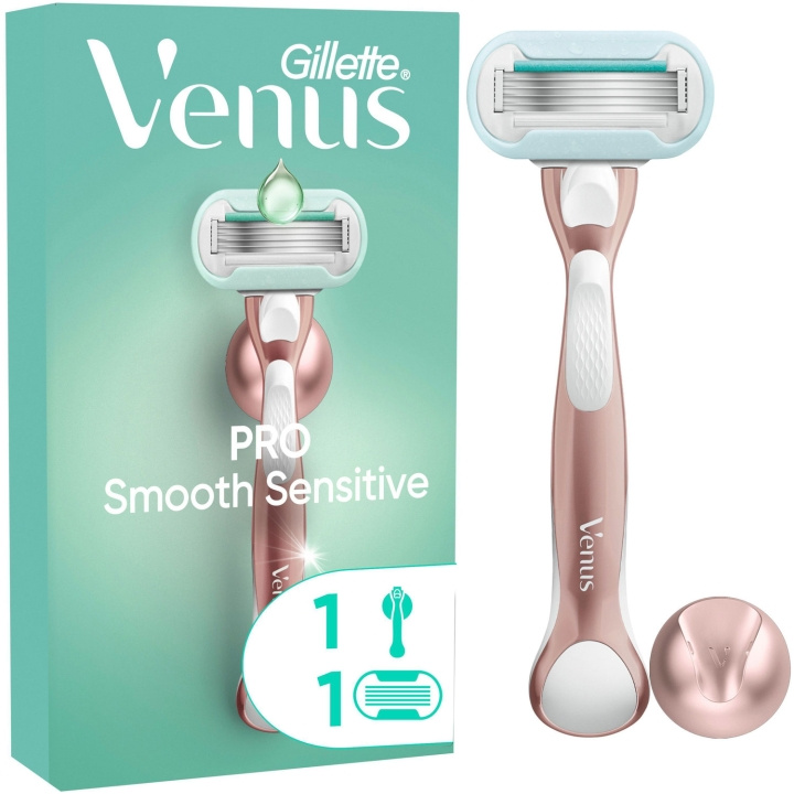 Gillette Rakhyvel Pro Smooth Sensitive + 1st rakblad ryhmässä KAUNEUS JA TERVEYS / Hiukset &Stailaus / Sheivaus ja trimmaus / Partahöylät & Tarvikkeet @ TP E-commerce Nordic AB (D20999)
