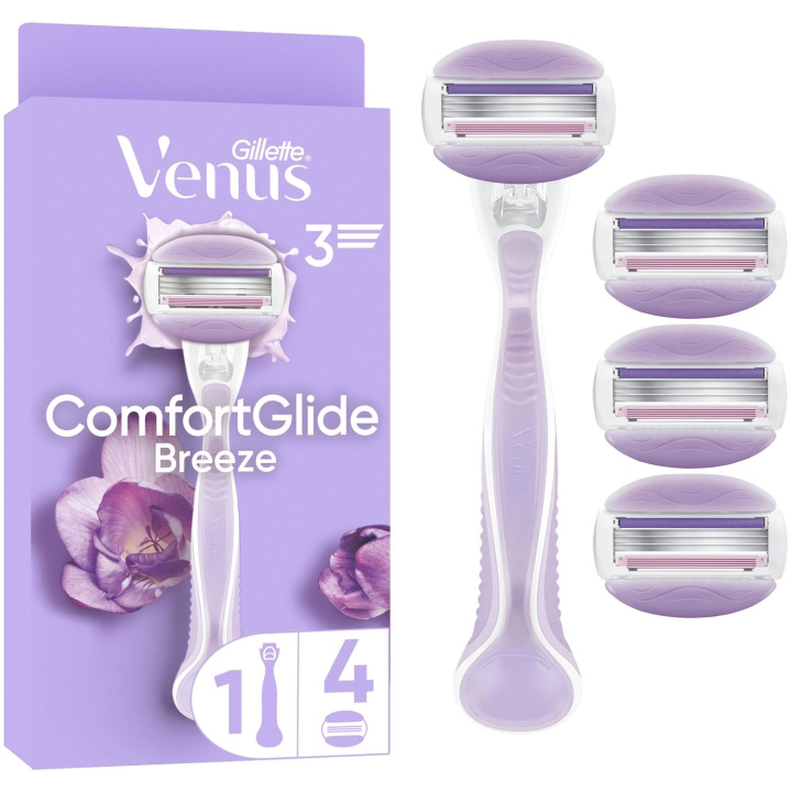 Gillette Rakhyvel Comfortglide Breeze + 4st rakblad ryhmässä KAUNEUS JA TERVEYS / Hiukset &Stailaus / Sheivaus ja trimmaus / Partahöylät & Tarvikkeet @ TP E-commerce Nordic AB (D21005)