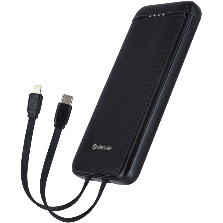 Denver PowerBank 10.000 mAh 18W Svart ryhmässä ÄLYPUHELIMET JA TABLETIT / Laturit & Kaapelit / Powerbanks @ TP E-commerce Nordic AB (D21012)