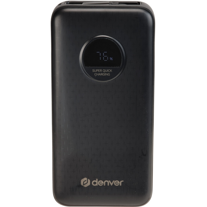 Denver PowerBank 20.000 mAh 65W PD Svart ryhmässä ÄLYPUHELIMET JA TABLETIT / Laturit & Kaapelit / Powerbanks @ TP E-commerce Nordic AB (D21013)